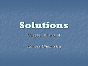 Solutions Chapter 13 and 14 Honors Chemistry