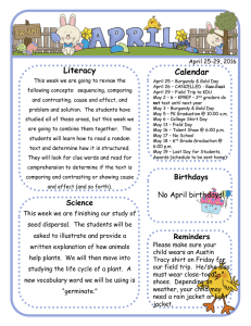 Literacy Calendar April 25-29, 2016