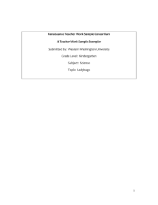 Renaissance Teacher Work Sample Consortium    A Teacher Work Sample Exemplar  Submitted by:  Western Washington University 