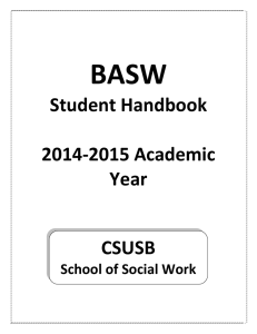 BASW  Student Handbook 2014-2015 Academic