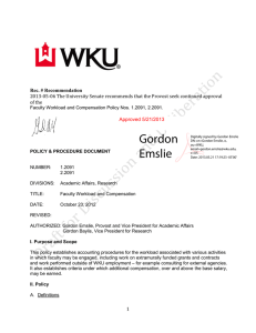 Gordon Emslie  2013-05-06 The University Senate recommends that the Provost seek continued...