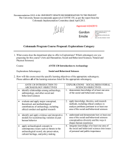 The University Senate recommends approval of ANTH 130, as per... Colonnade Implementation Committee dated April 2013.