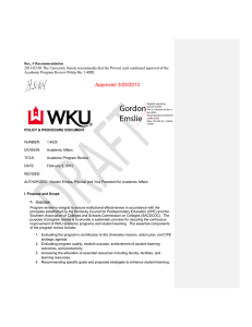 2013-03-03 The University Senate recommends that the Provost seek continued... Academic Program Review Rec. # Recommendation