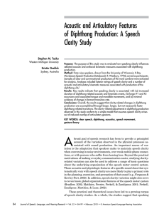 Acoustic and Articulatory Features of Diphthong Production: A Speech Clarity Study