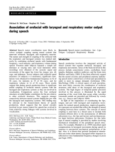 Association of orofacial with laryngeal and respiratory motor output during speech