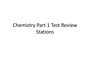 Chemistry Part 1 Test Review Stations