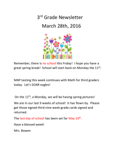 3 Grade Newsletter March 28th, 2016