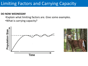 Limiting Factors and Carrying Capacity •What is carrying capacity? DO NOW WEDNESDAY