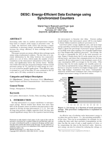 DESC: Energy-Efficient Data Exchange using Synchronized Counters {bojnordi,