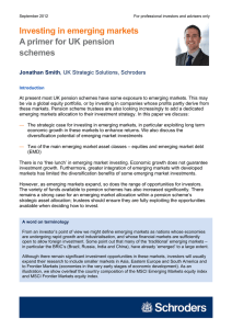 Investing in emerging markets A primer for UK pension schemes Jonathan Smith