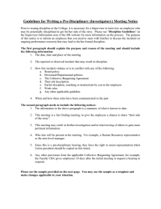 Guidelines for Writing a Pre-Disciplinary (Investigatory) Meeting Notice