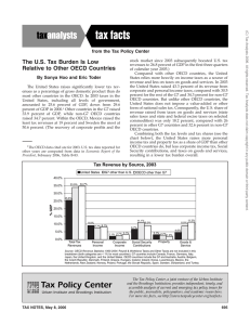 The U.S. Tax Burden Is Low from the Tax Policy Center
