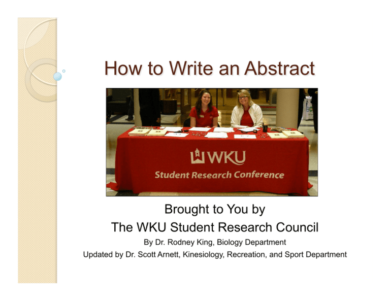 How To Write An Abstract Brought To You By