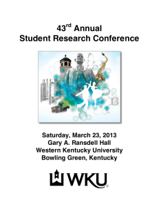 43 Annual Student Research Conference Saturday, March 23, 2013