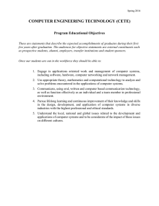COMPUTER ENGINEERING TECHNOLOGY (CETE)  Program Educational Objectives
