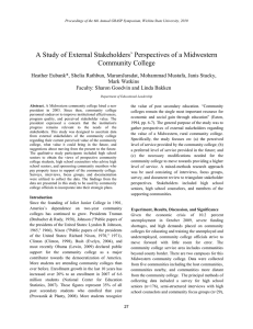 A Study of External Stakeholders’ Perspectives of a Midwestern Community College