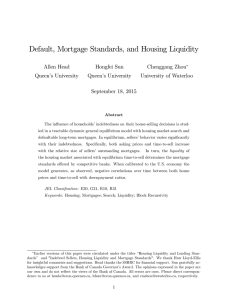 Default, Mortgage Standards, and Housing Liquidity