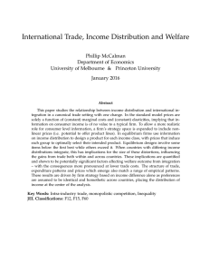 International Trade, Income Distribution and Welfare