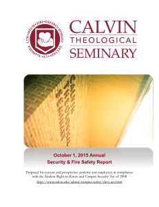 October 1, 2015 Annual Security &amp; Fire Safety Report