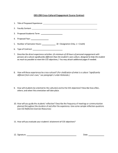 IDIS-290 Cross-Cultural Engagement Course Contract