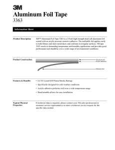 Aluminum Foil Tape 3363 Information Sheet