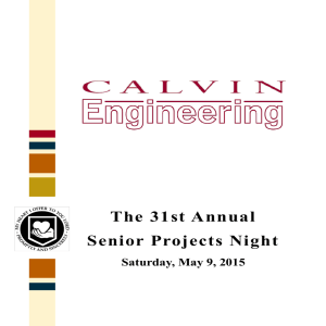 The 31st Annual Senior Projects Night  Saturday, May 9, 2015