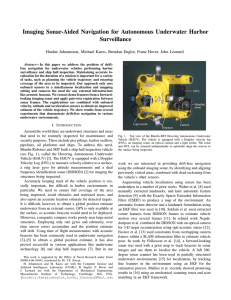 Imaging Sonar-Aided Navigation for Autonomous Underwater Harbor Surveillance