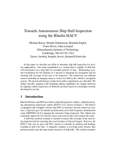 Towards Autonomous Ship Hull Inspection using the Bluefin HAUV