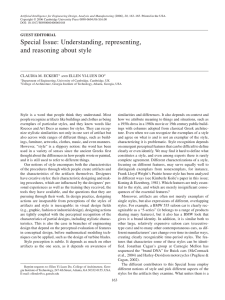 Special Issue: Understanding, representing, and reasoning about style GUEST EDITORIAL CLAUDIA M. ECKERT