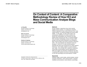 On Context of Content: A Comparative Mass Communication Analyze Blogs