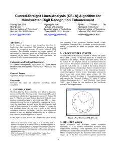 Curved-Straight Lines-Analysis (CSLA) Algorithm for Handwritten Digit Recognition Enhancement Young Suk Cho