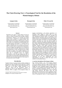 The Clock Drawing Test: A Neurological Tool for the Resolution... Mental Imagery Debate Anupam Guha