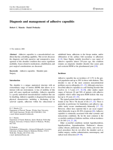 Diagnosis and management of adhesive capsulitis