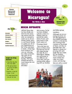 Welcome to Nicaragua! NICA UPDATE By: Mirka &amp; Ben