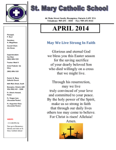 APRIL 2014 May We Live Strong In Faith  Glorious and eternal God
