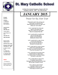 JANUARY 2015 A Prayer for the New Year