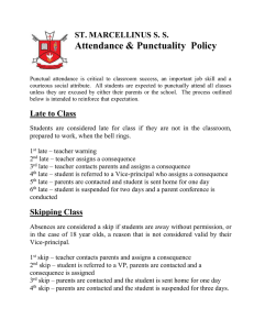 Attendance &amp; Punctuality  Policy  ST. MARCELLINUS S. S.