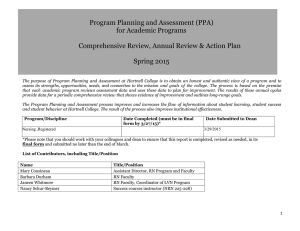 Program Planning and Assessment (PPA) for Academic Programs