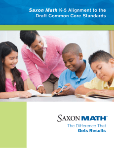 Saxon Math Draft Common Core Standards The Difference That Gets Results