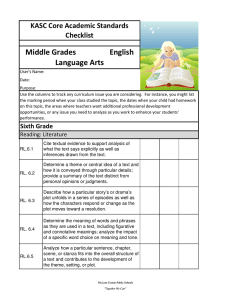 Middle Grades         ... Language Arts KASC Core Academic Standards Checklist