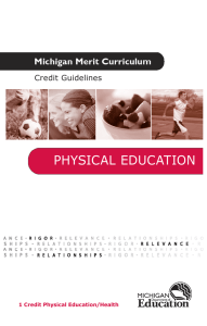 PHYSICAL EDUCATION Credit Guidelines 1 Credit Physical Education/Health