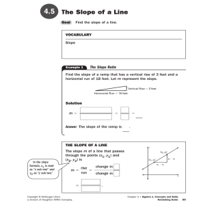 4.5 The Slope of a Line The Slope Ratio