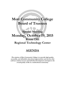 Mott Community College Board of Trustees Monday, October 19, 2015