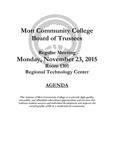 Mott Community College Board of Trustees Monday, November 23, 2015
