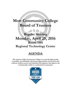 Mott Community College Board of Trustees Monday, April 25, 2016