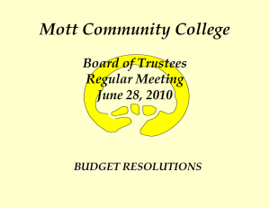 Mott Community College Board of Trustees Regular Meeting June 28, 2010