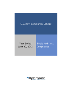 Year Ended June 30, 2012 C.S. Mott Community College Single Audit Act