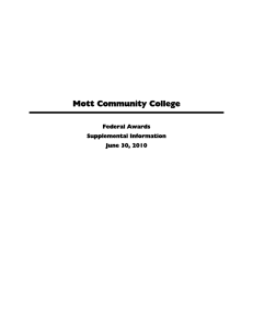 Mott Community College  Federal Awards Supplemental Information
