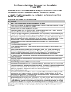 Mott Community College Comments from Constellation October 2005