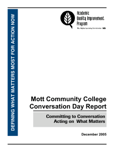 Mott Community College Conversation Day Report Committing to Conversation